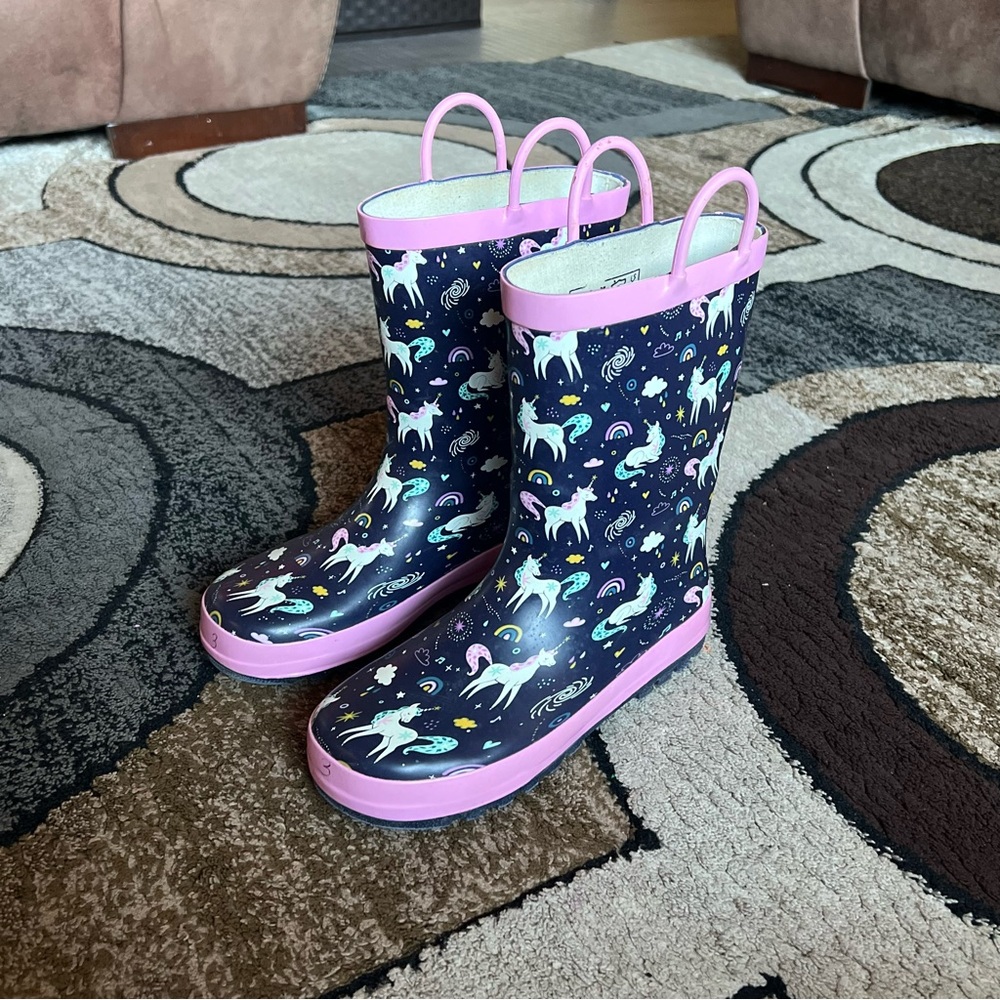Little Girl Rubber Rain Boots Size 3